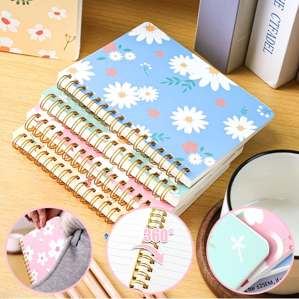 A6 Spiral Notebooks 8 Pack - Floral Design College Ruled Journals with Tear-Off Pages | Portable Memo Pads for Students & Office | Gift Set - product image 9