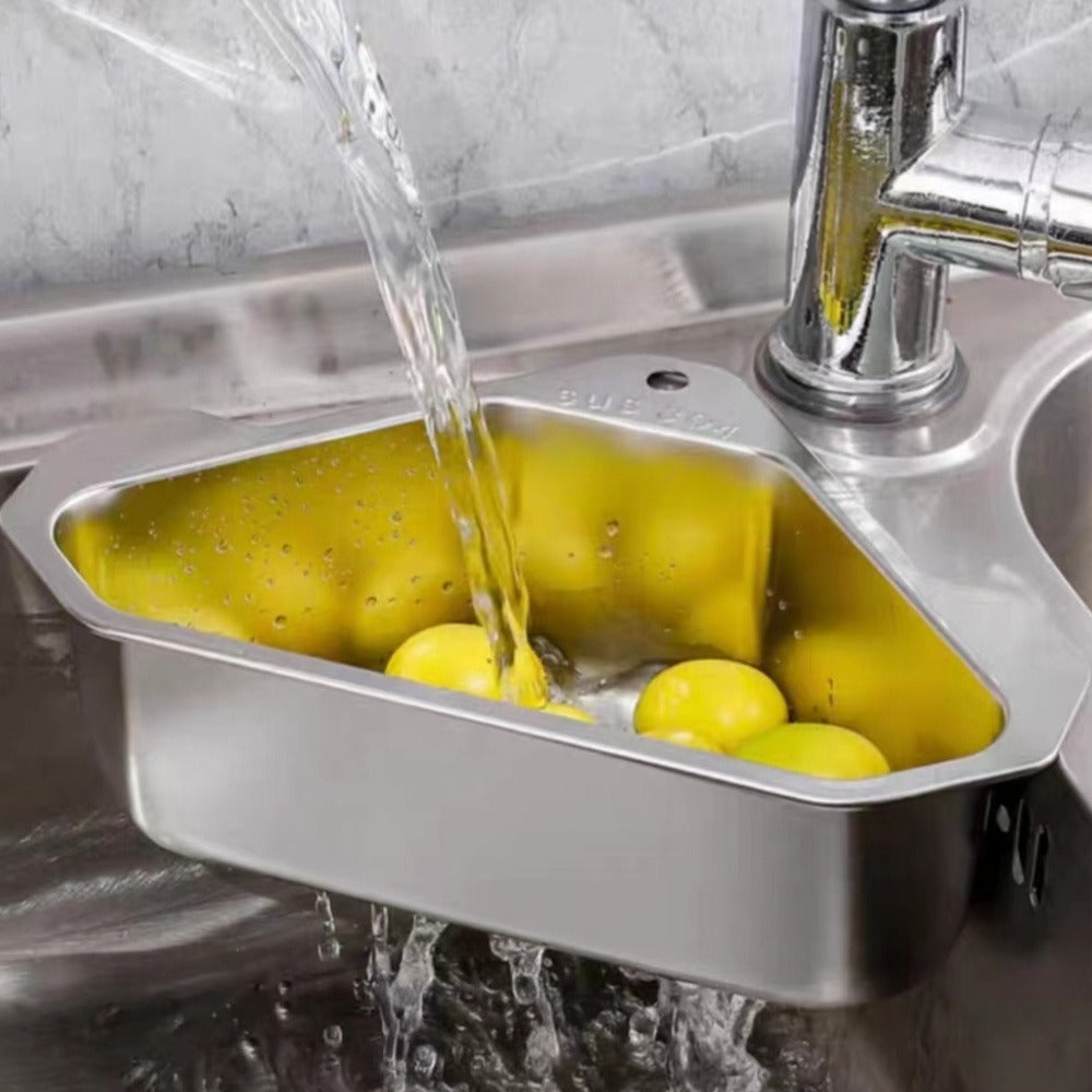 Kitchen Drain Strainer Basket 304 Stainless Steel Triangular Corner Sink Filter – Food Scrap & Leftover Catcher for Kitchen Sink & Wash Basin, Rust-Proof Easy Clean Drain Basket Si - product image 4