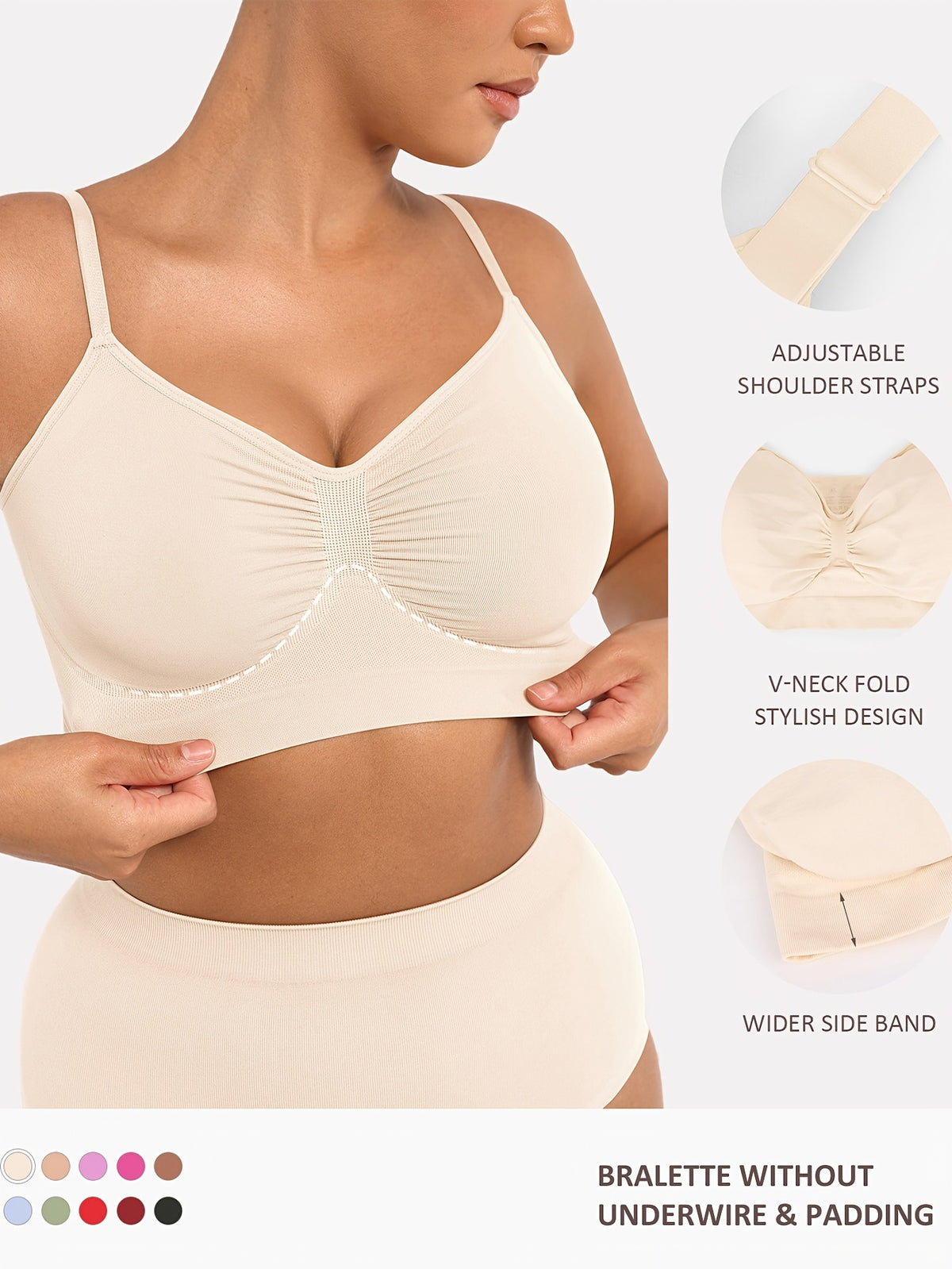 Women's Push-Up Seamless Bra with Breathable Design and Back Control - product image 24
