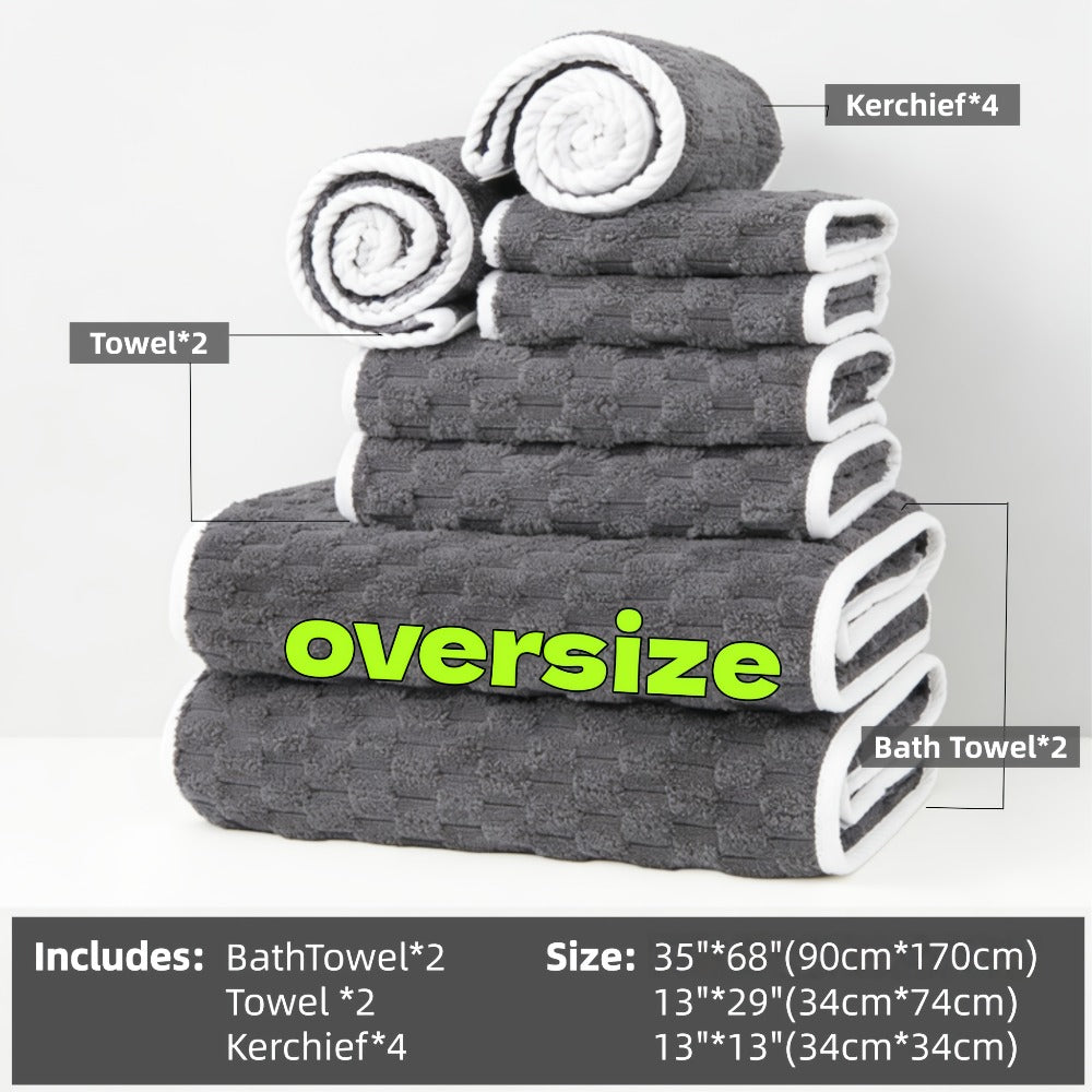Waffle Weave Bath Towels Set 4 Pack or 8 Pack - Ultra Soft Super Absorbent Quick Dry Microfiber Moire Textured Towels | Spa Gym Travel Daily Use | Multi-Color Sets Gray Pink Blue B - product image 17