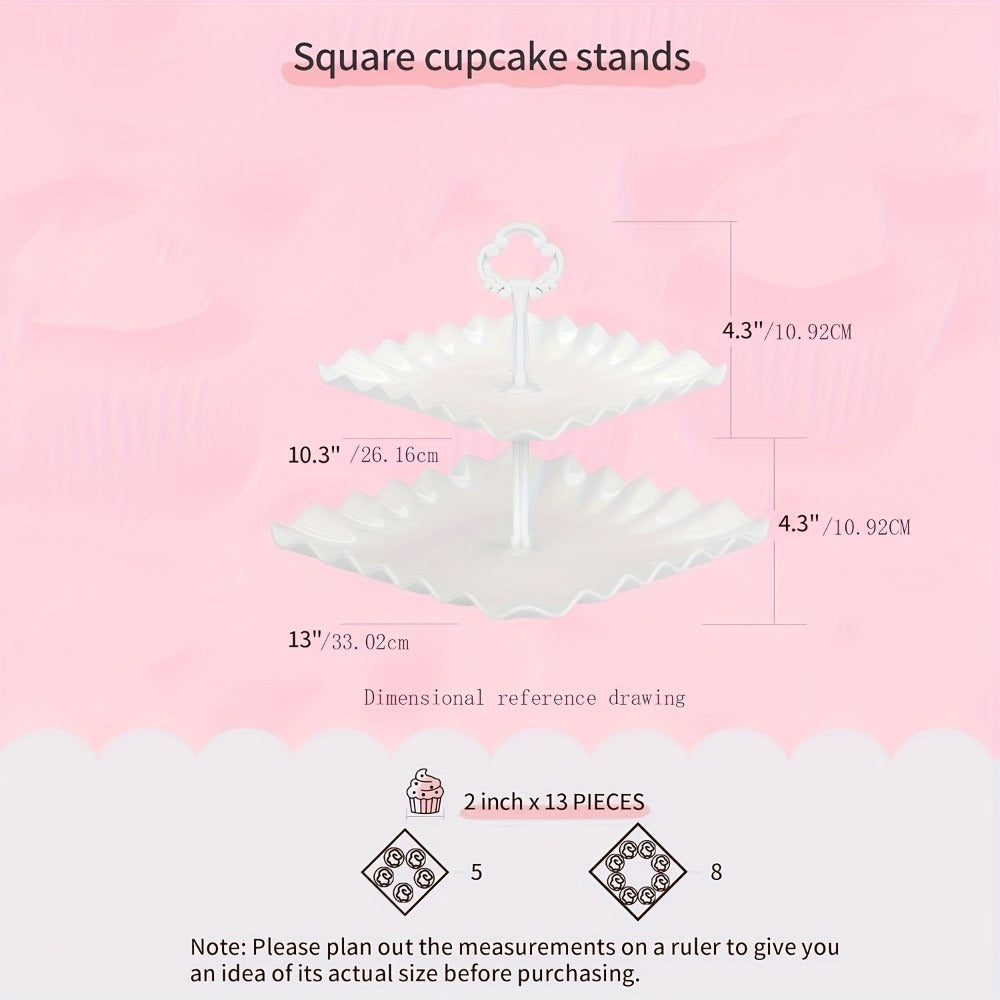 Tiered Cupcake Stand Set 10pcs - 3 Double Layer & 3 Triple Layer Dessert Stands + 4 Appetizer Trays for Birthday Wedding Party - product image 6