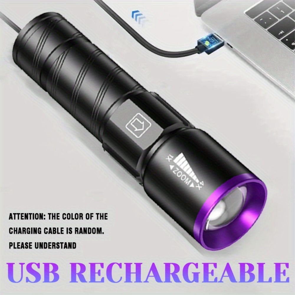 UV Blacklight 2 Pack Rechargeable Portable | Adjustable Brightness & Zoom Ultraviolet Lamp | Scorpion Detection Pet Urine Stain Finder Nail Polish Resin Curing Fluorescent - product image 2