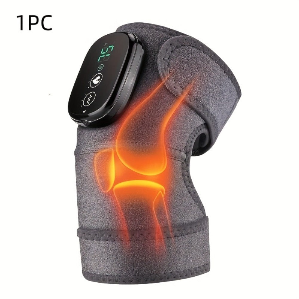 Heating Knee Massager 3-in-1 Wireless Vibrating Knee Brace - Electric Heating Pad with Vibration Massage for Knee, Shoulder & Elbow Pain Relief, Universal Fit, Gray - product image 4