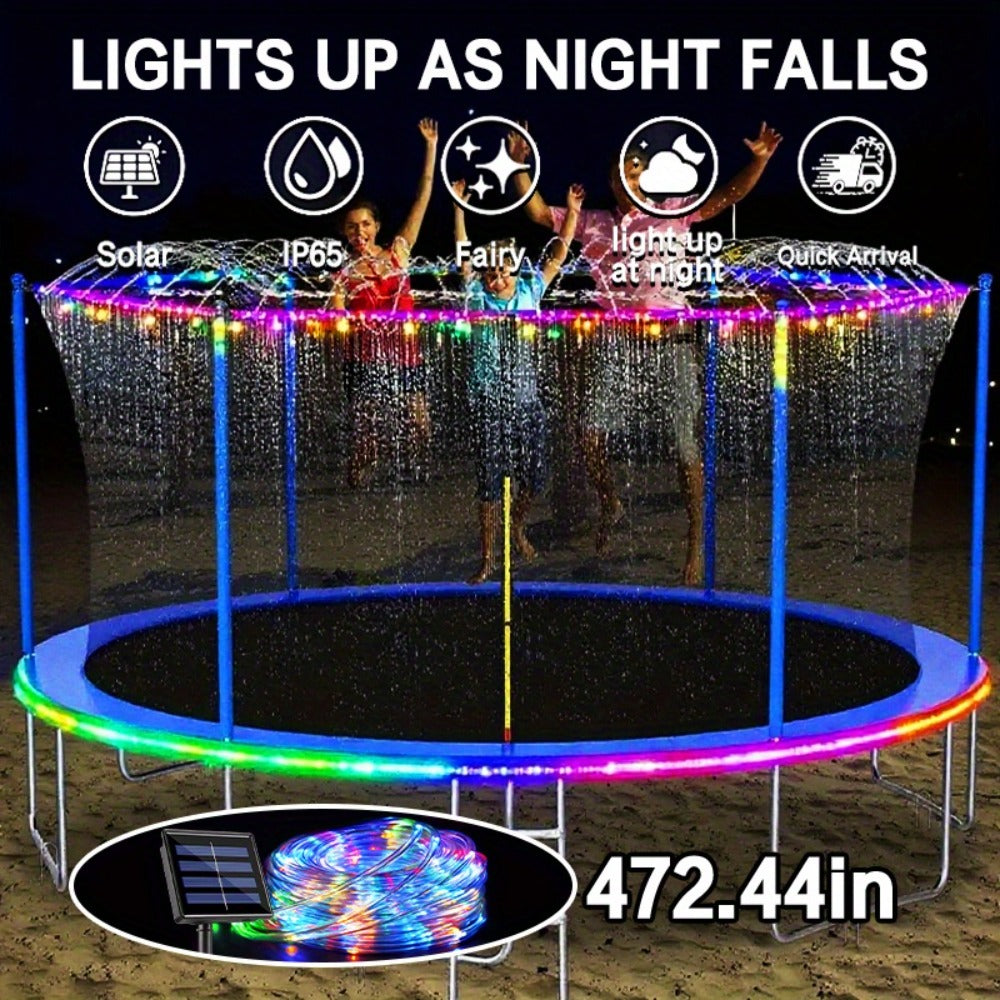 Solar LED Trampoline Lights 50 100 LEDs Colorful Rope Lights 8 Modes IP65 Waterproof Fits 8-16 Ft Trampolines Outdoor Safety Glow Night Light Kids Adults - product image 7