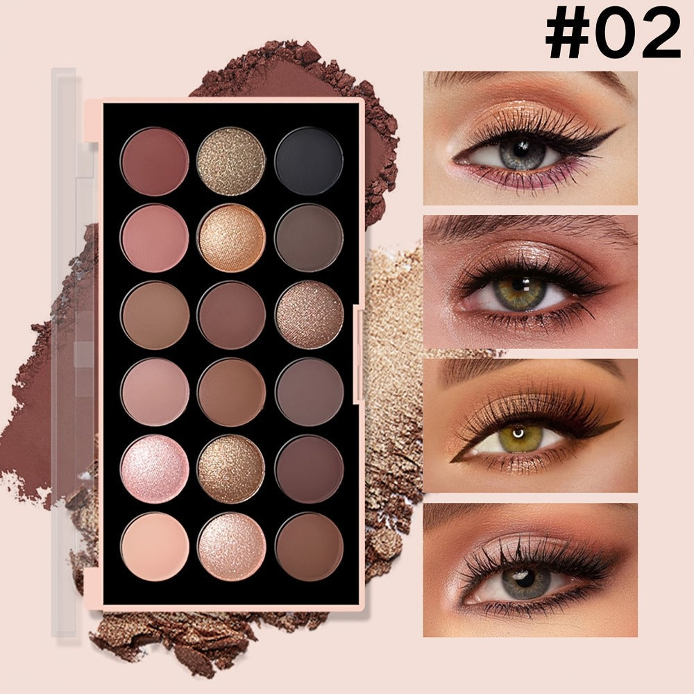 Eyeshadow Palette 18 Colors Matte Shimmer Waterproof – Sweatproof Long-Lasting Blendable Pigmented Eye Makeup for Everyday Glam Wedding Party, Professional Eye Shadow for Women & B - product image 10