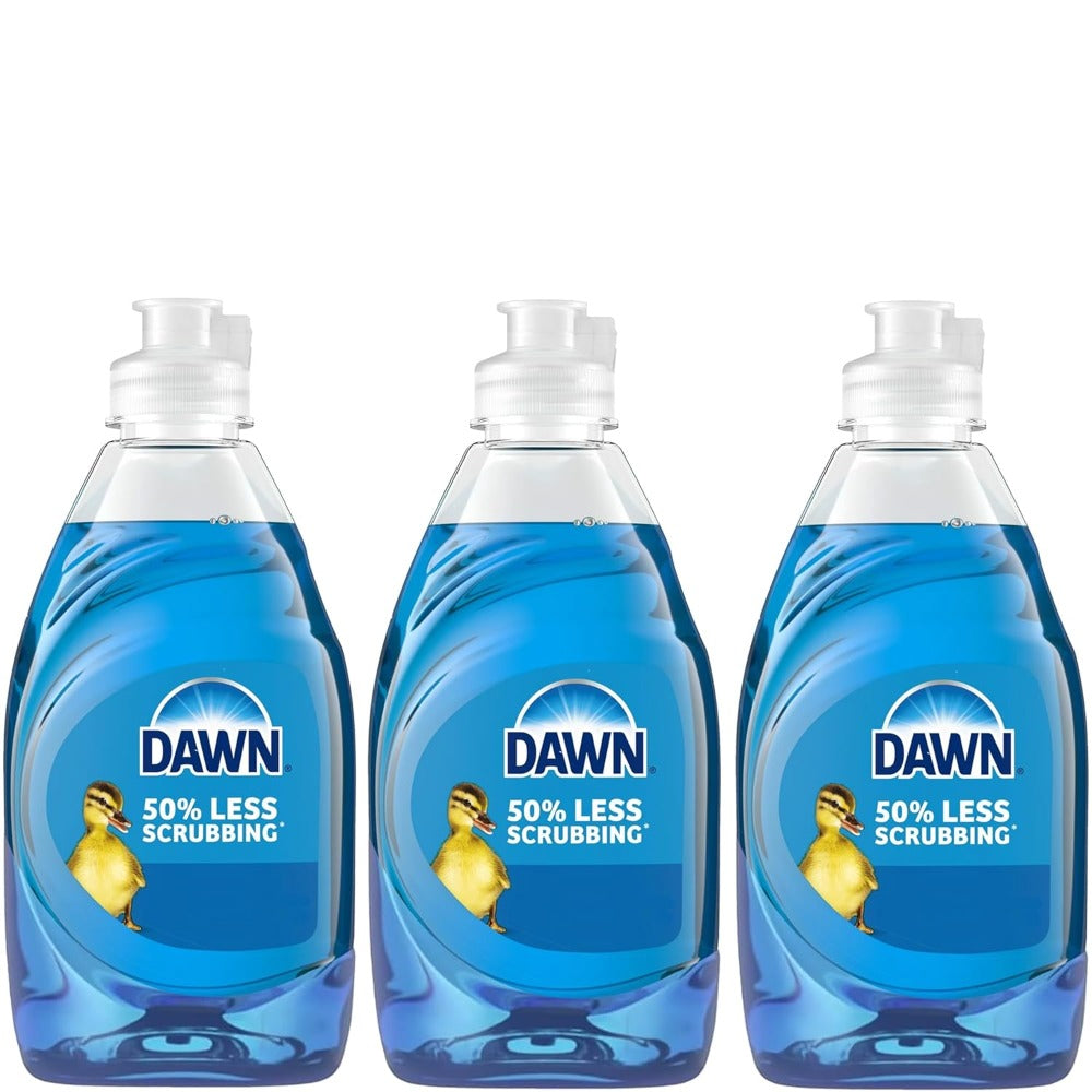 Dawn Ultra Dish Soap Original Scent Value Pack of 3 x 7.5 oz Grease Cutting Dishwashing Liquid for Kitchen Tough Stains Squeaky Clean Dishes Everyday Use - product image