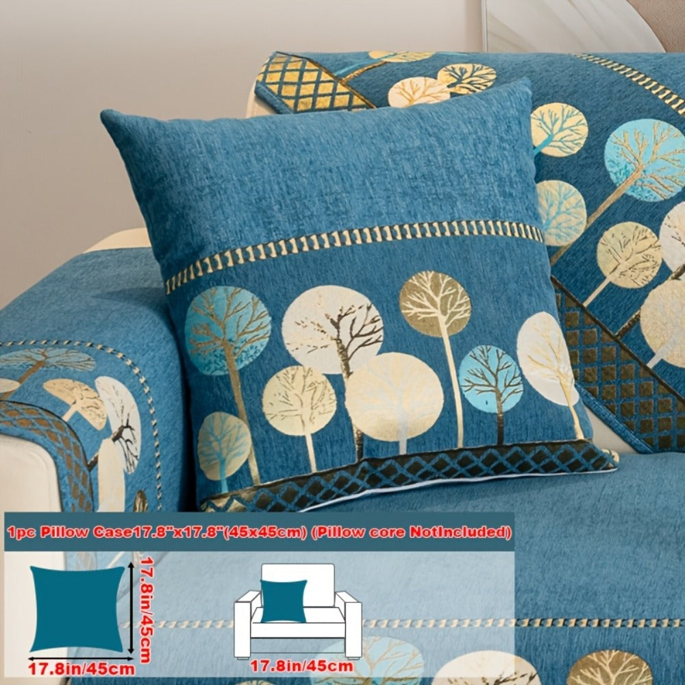 Sofa Couch Cover Light Luxury Geometric Embroidery 1pc - Knit Anti-Slip Four Seasons Universal Pet Friendly Furniture Protection Slipcover | Grey Blue White | Single 2-Seat Living  - product image 13