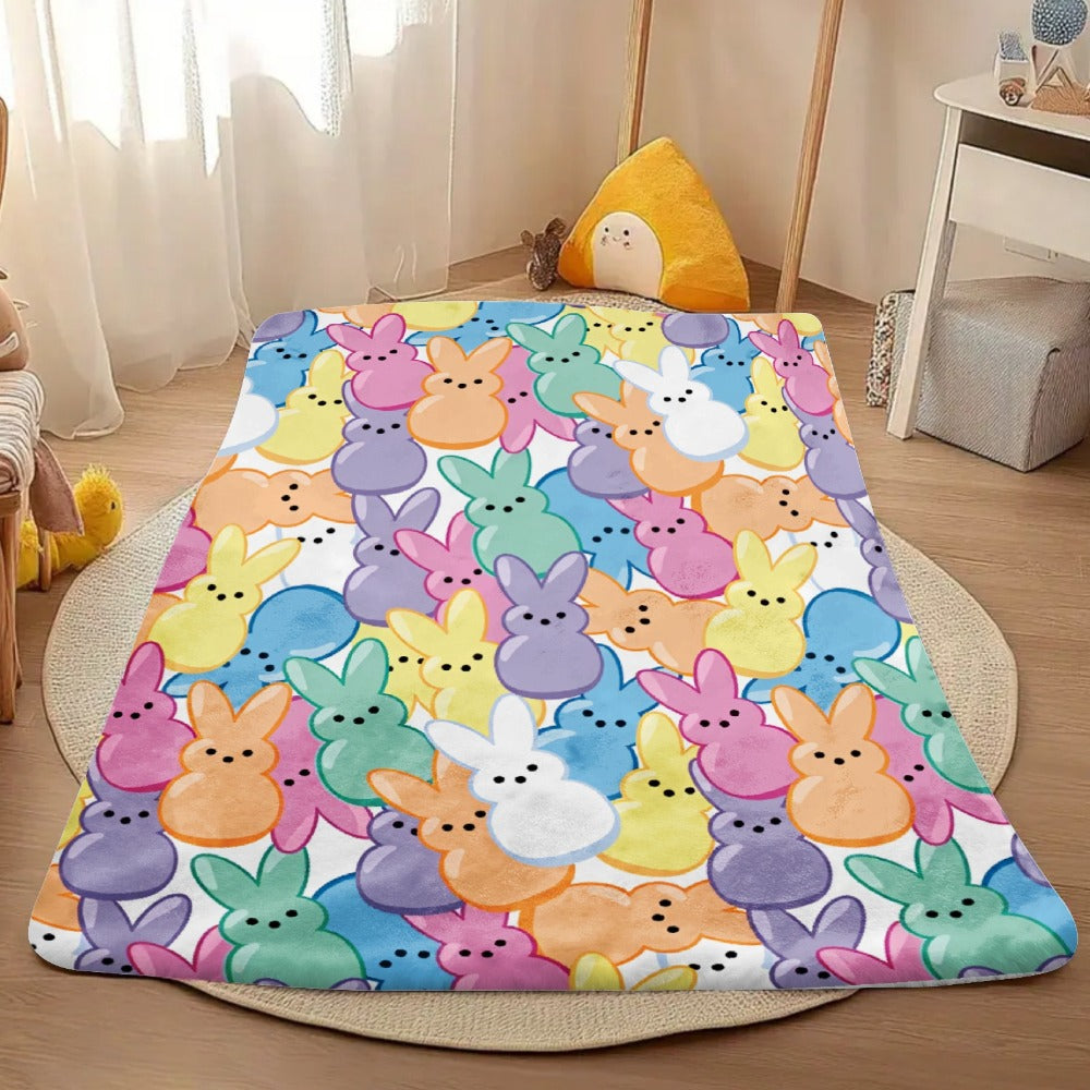 Easter Rabbit Flannel Throw Blanket - Bohemian Pastel Bunny HD Print Soft Warm Lightweight All-Season Throw for Sofa Bedroom Camping Yoga Travel, Cozy Home Decor Gift - product image 4