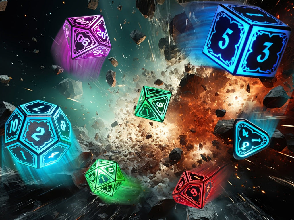 Illuminated Polyhedral Dice with Type-C Charging Case for D&D RPG Tabletop Games, Astral Shard Black, Glow in Dark Gift for Gamers – RGB LED DND Dice Set - product image 12
