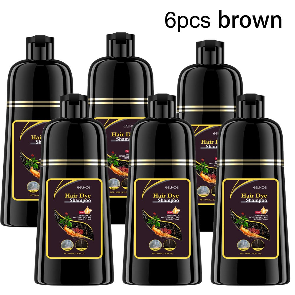 Hair Dye Shampoo 3-in-1 Color Conditioner Cooling Formula 6pcs Set — Black & Brown Gradual Gray Coverage, Unisex Long Hair Color Shampoo Gift - product image 8