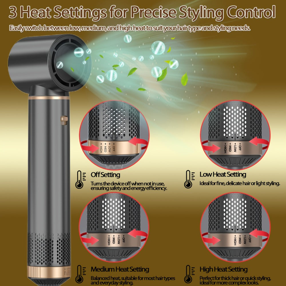 5-in-1 Hot Air Brush Negative Ion Hair Styler Blow Dryer Curler Straightener Volumizer Frizz Control Smooth Finish Multi-Function Styling Brush All Hair Types Women Black Grey Pink - product image 6