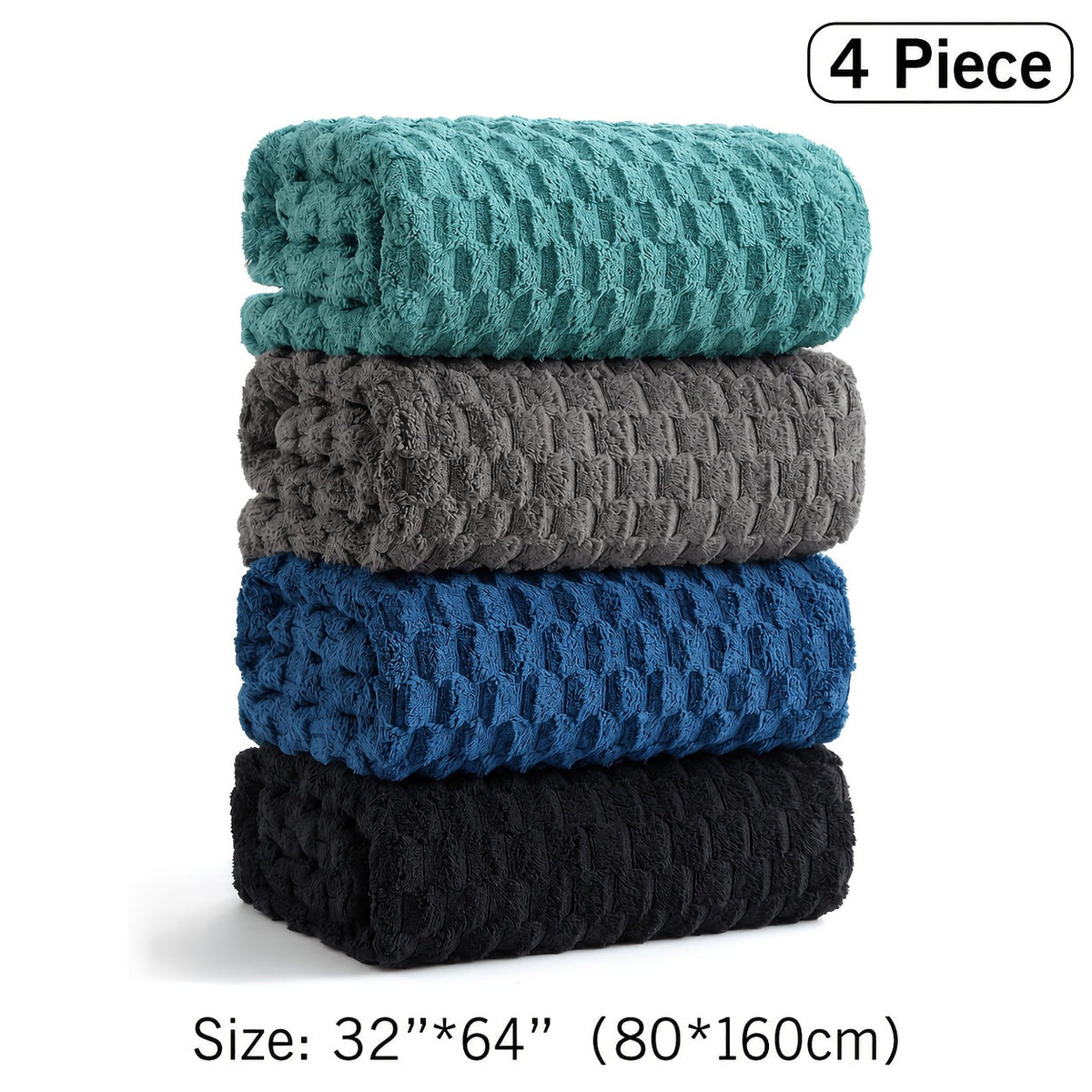 Oversized Bath Towel Set 800GSM 32x64 Inch Extra Large Microfiber - Ultra Soft Quick Dry Striped Spa Grade | Single or 4pcs Random Color | Beige White Light Blue Dark Gray | Modern - product image 20