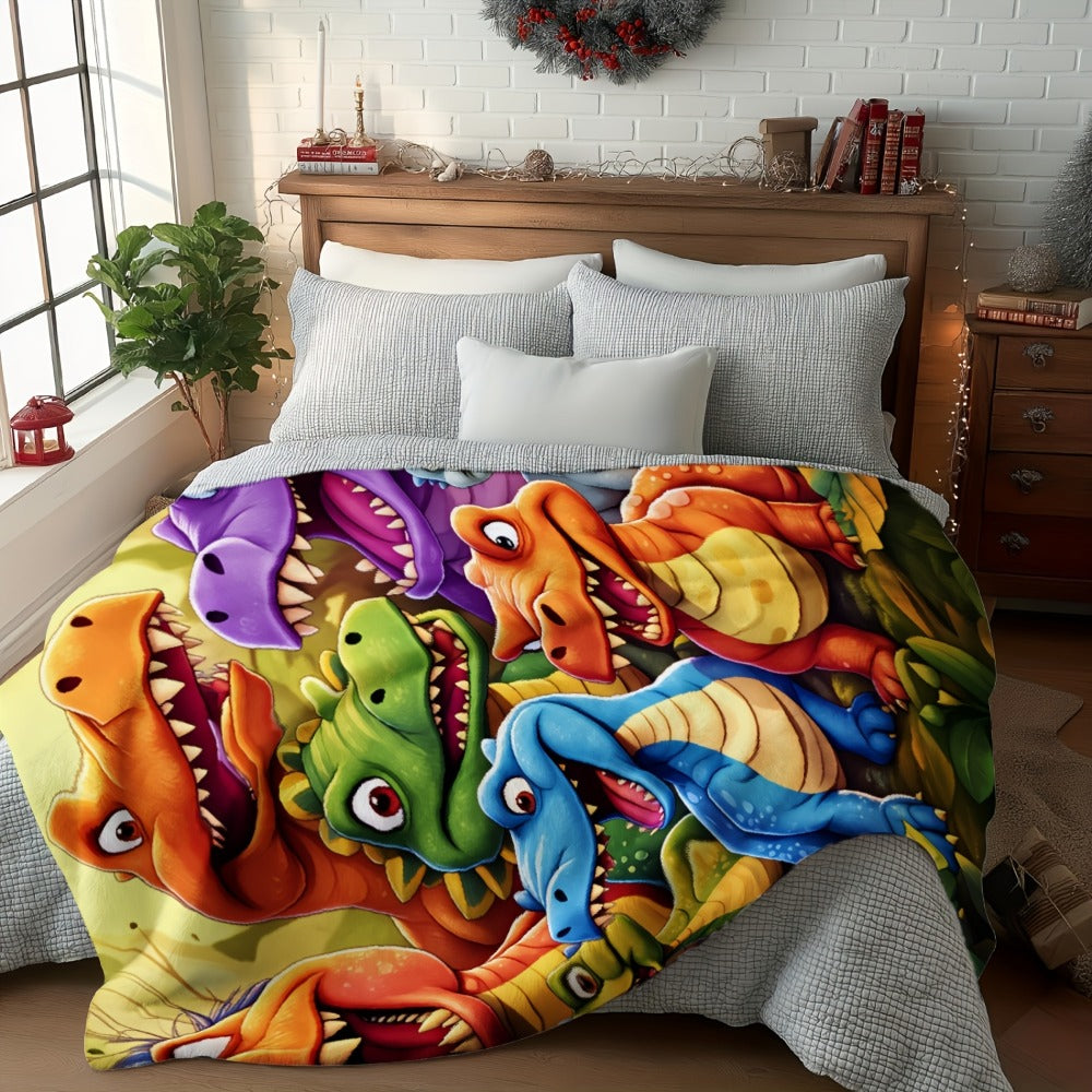 Dinosaur Print Flannel Throw Blanket – 250-300gsm Soft Lightweight Cartoon Dino Blanket for Kids, Couch, Bed & Travel, 5 Sizes - product image 5