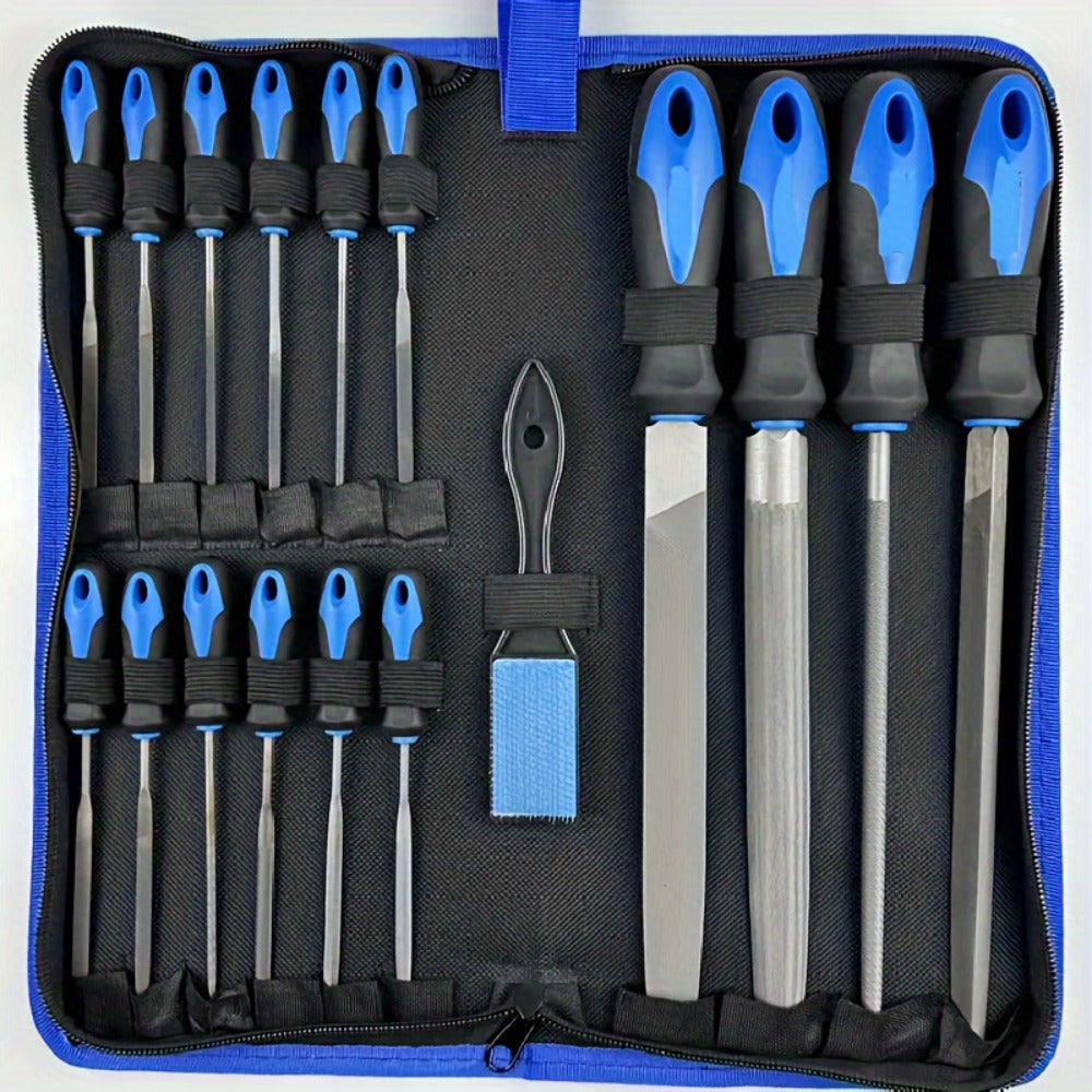 Rasp File Set Premium T12 Forged Alloy Steel - 14/16/17pcs Wood Rasp Set with Flat, Triangular, Semi-Circular & Round Rasps, for Woodworking, Metalworking & DIY, Includes Storage B - product image 5