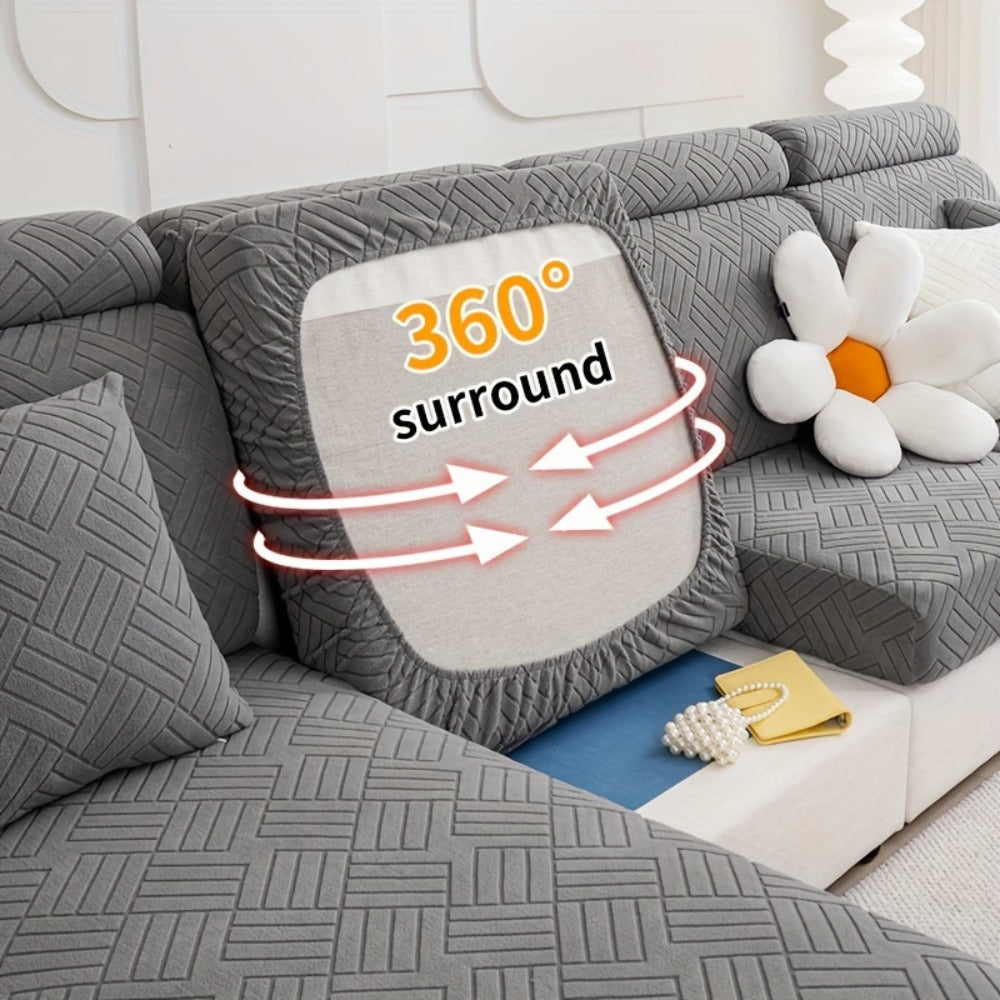 Sofa Cover Stretch Slipcover Universal Fit - Elastic Non-Slip Couch Cover Pet Friendly Machine Washable | Sofa Seat Cover Armrest Back Chaise Protector for Living Room Deep Gray Ho - product image 15