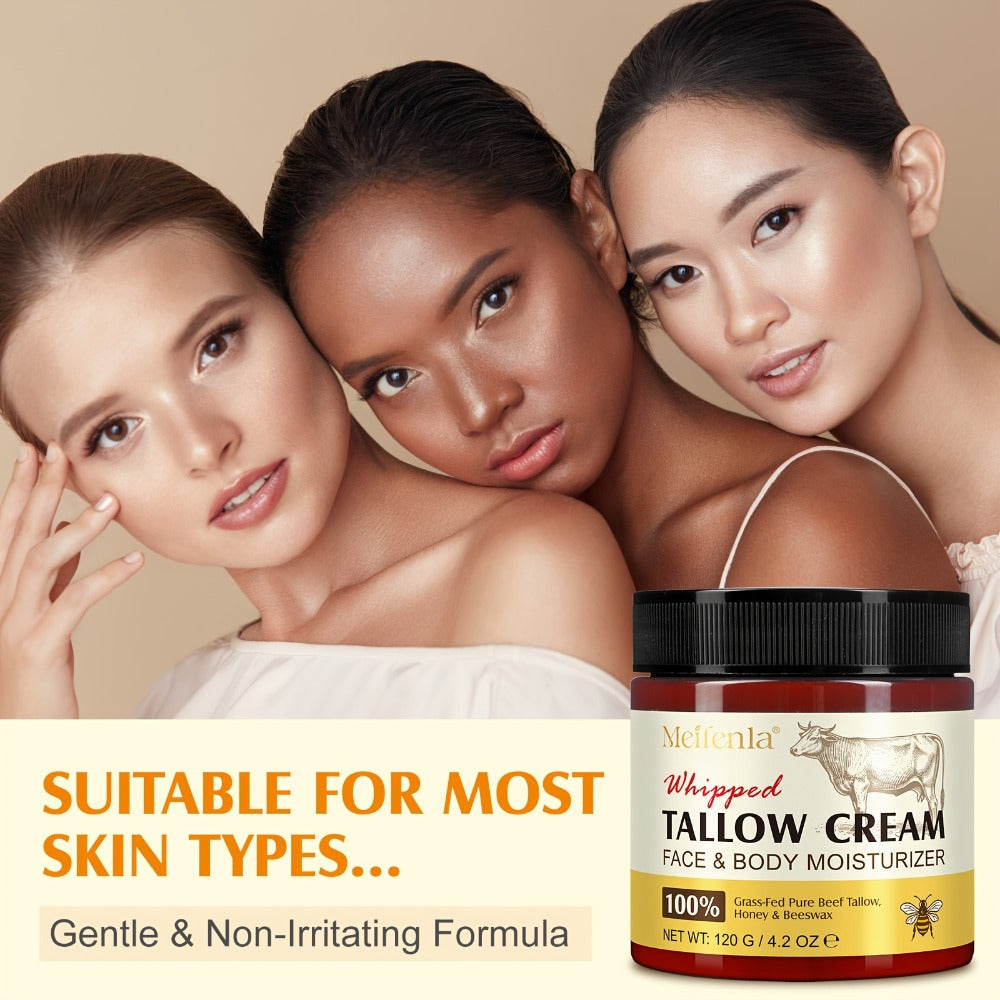 Whipped Tallow Cream 120g Grass-Fed Beef Tallow Honey Beeswax Moisturizing Face Body Hand Cream All Skin Types No Artificial Fragrance Skin Barrier Support - product image 2