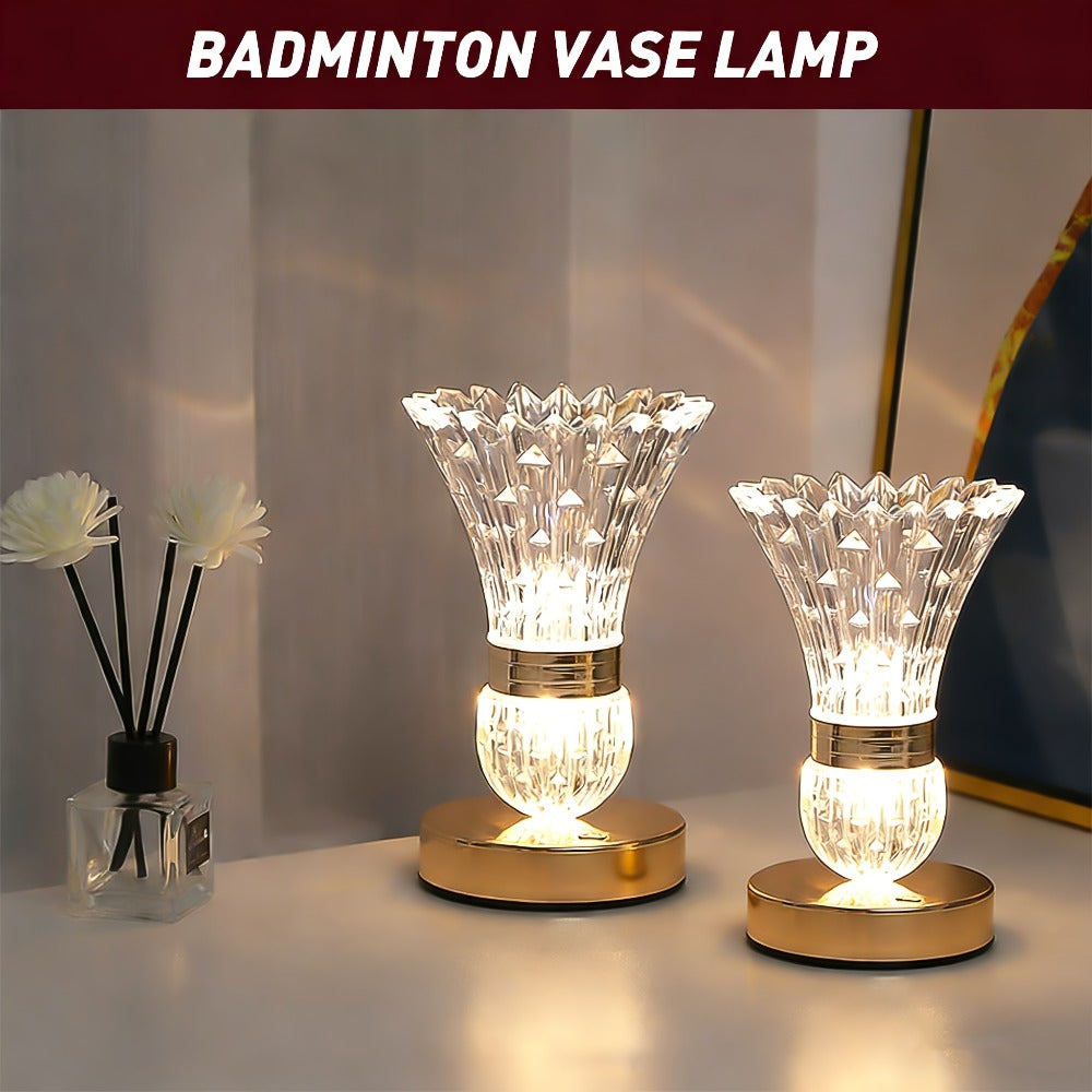 Crystal Vase Table Lamp Touch Control USB Rechargeable Adjustable Brightness Bedside Night Light - product image 5