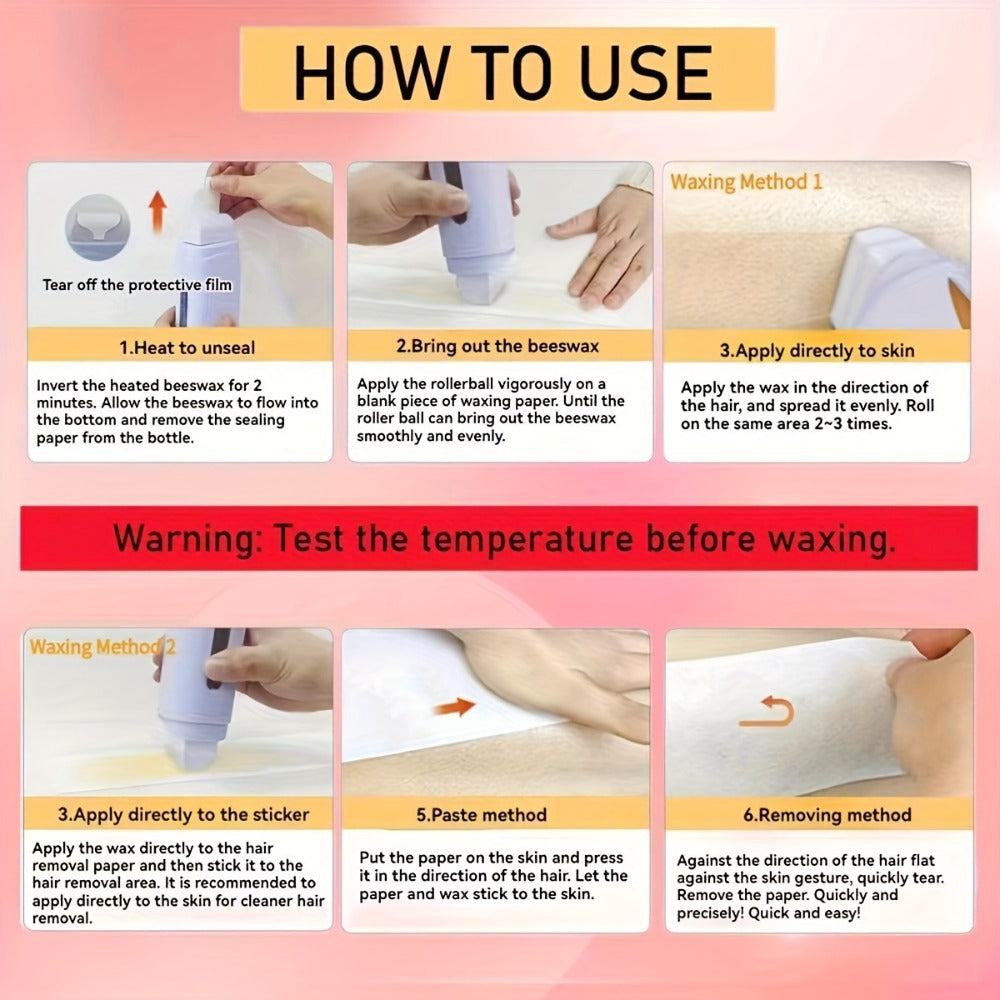 Wax Warmer Roller Kit for Hair Removal — Portable Electric Roll-On Soft Wax Heater for Women & Men, At-Home & Salon Waxing, Smooth Glide Applicator, Travel-Friendly (Light Pink/Gre - product image 14