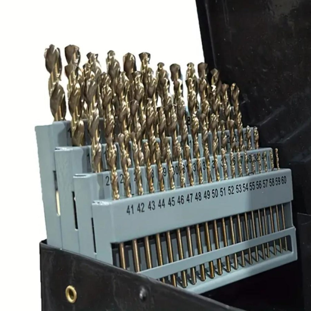 60pcs Cobalt Drill Bits Set Wire Gauge 1-60 Metal Index Box - product image