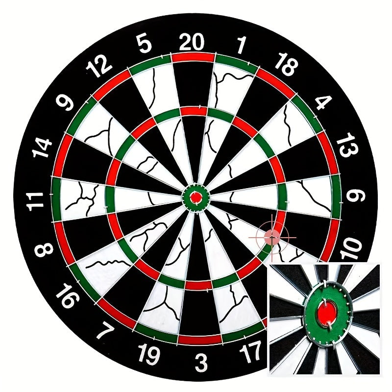 Dartboard Set with 6 Steel Tip Darts | 17 Inch Hanging Dart Board for Indoor Game Room, Holiday Party, Family Fun Night