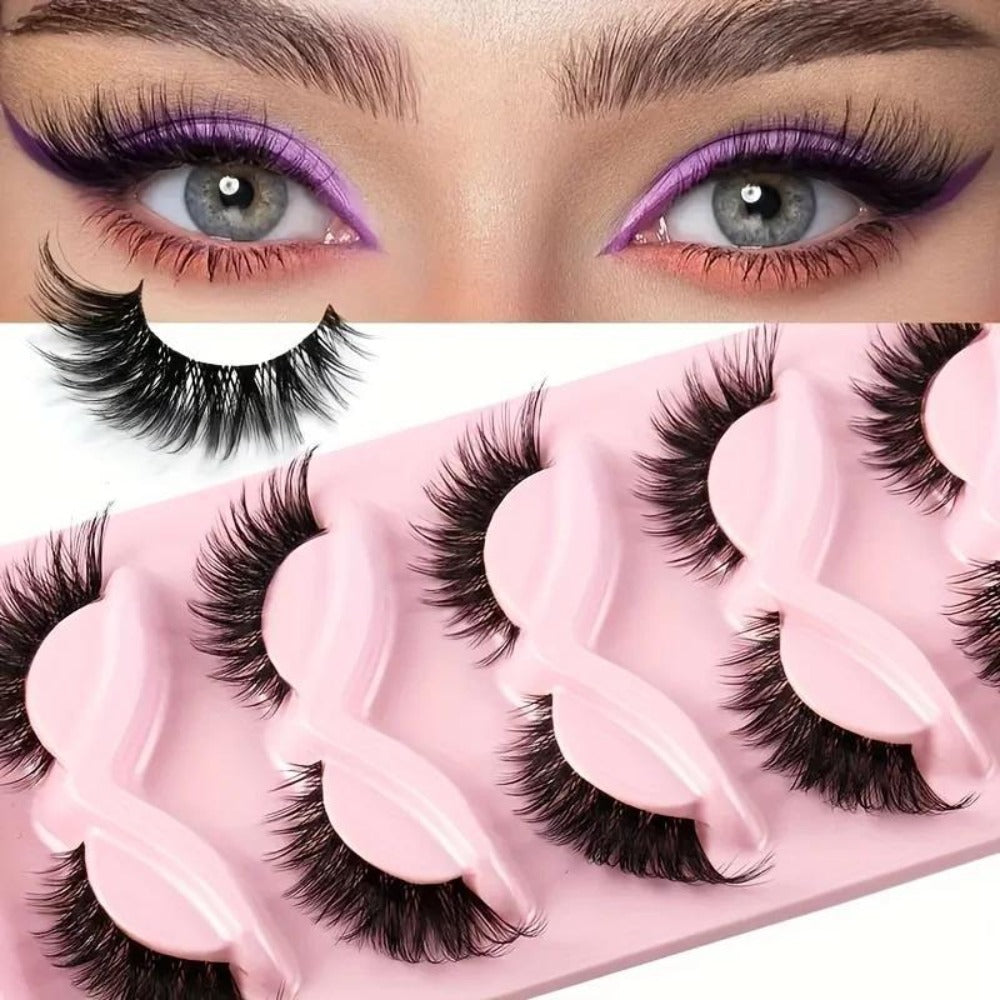 15 Pairs Cat Eye Strip Lashes — Natural Long Manga Wispy False Eyelashes with Winged Tips, 3 Boxes Elongated Dramatic Eye Look for Women, Party Date Night Everyday Wear & Cosplay - product image 2