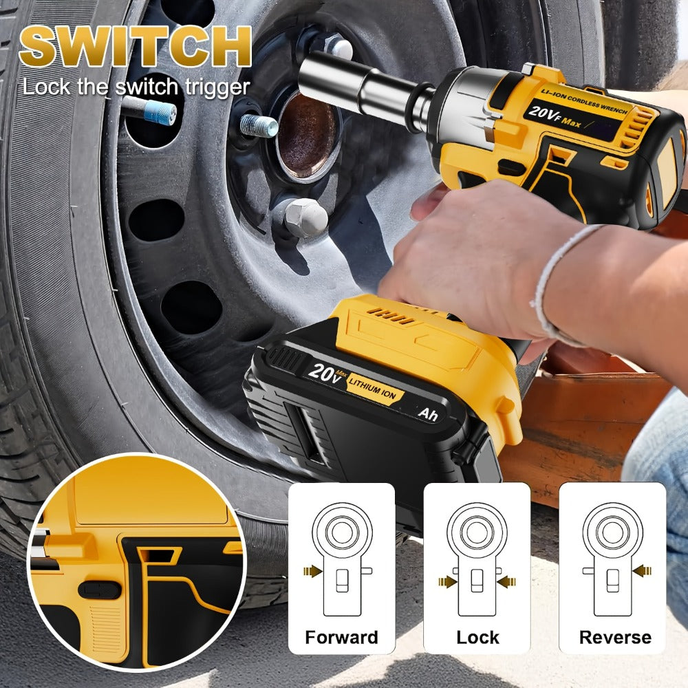 Cordless Impact Wrench 1/2 Inch Brushless – 450N.m 259Ft-lbs High Torque Impact Gun, 3300RPM Variable Speed, 12 Sockets, Fast Charger & Dual Battery Options for Auto Repair & Home  - product image 23