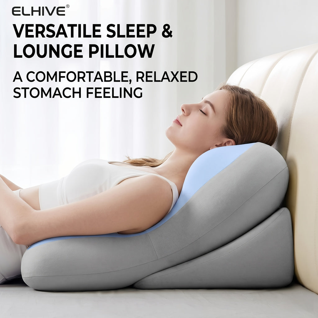 Headboard Backrest Cushion for Bed, 2pcs Adjustable Memory Foam Wedge Pillow, Oversized Sit Up Reading Pillow for Sitting Up in Bed, Lounger for Laptop Gaming - product image 6
