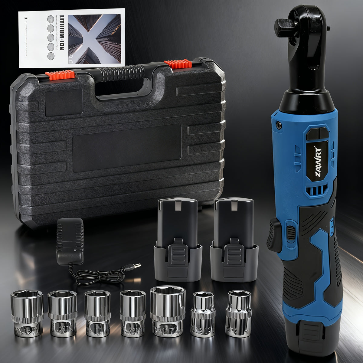 12V Cordless Electric Ratchet Wrench Set, 45Nm High Torque 3/8" Ratchet, Rechargeable High Torque Automotive Repair Angle Frame Installation Tool, Home - product image 9