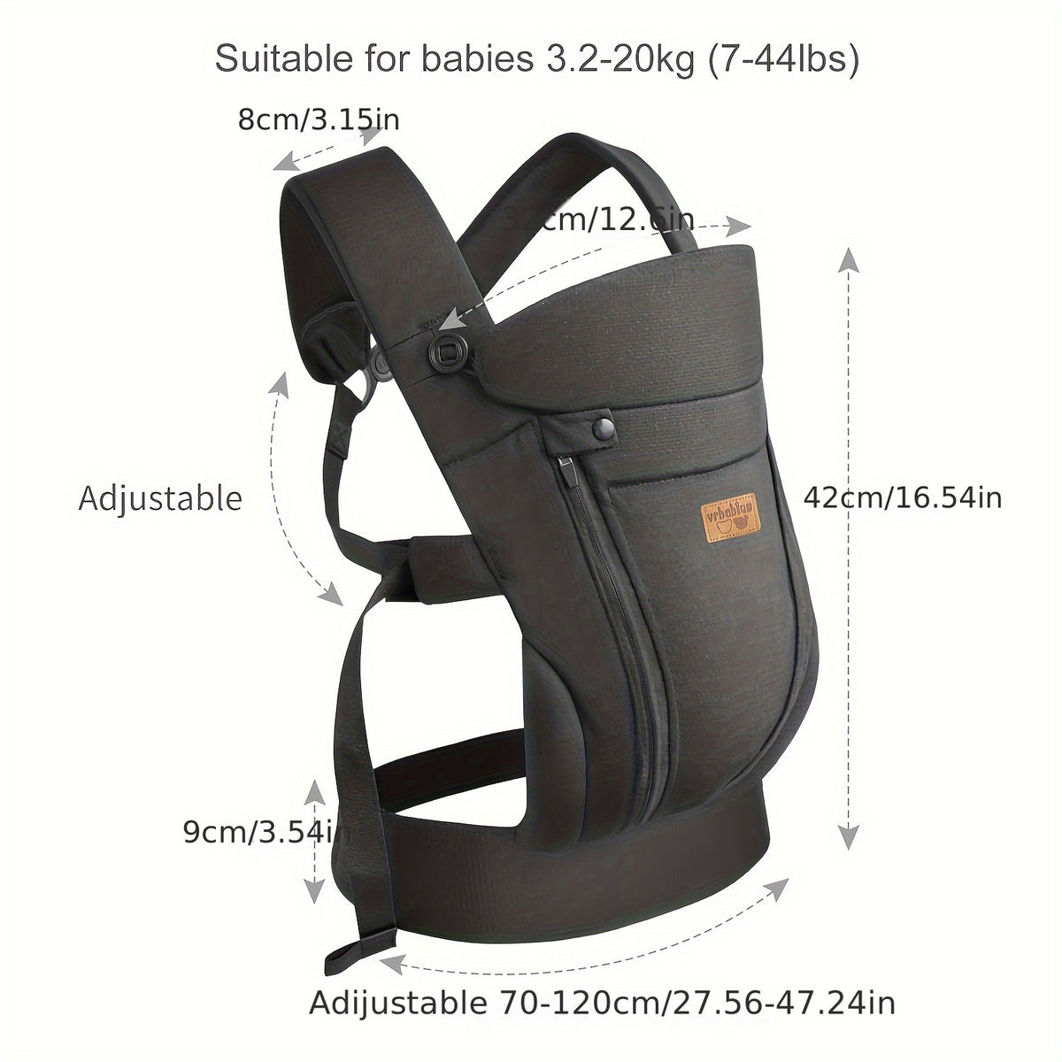 Vrbabies New Ergonomic Baby Carrier Newborn Toddler Wrap Carrier Hands Free Baby Sitting Support Sling Breathable Perfect for Infants Chest Sling for Babies - product image 2
