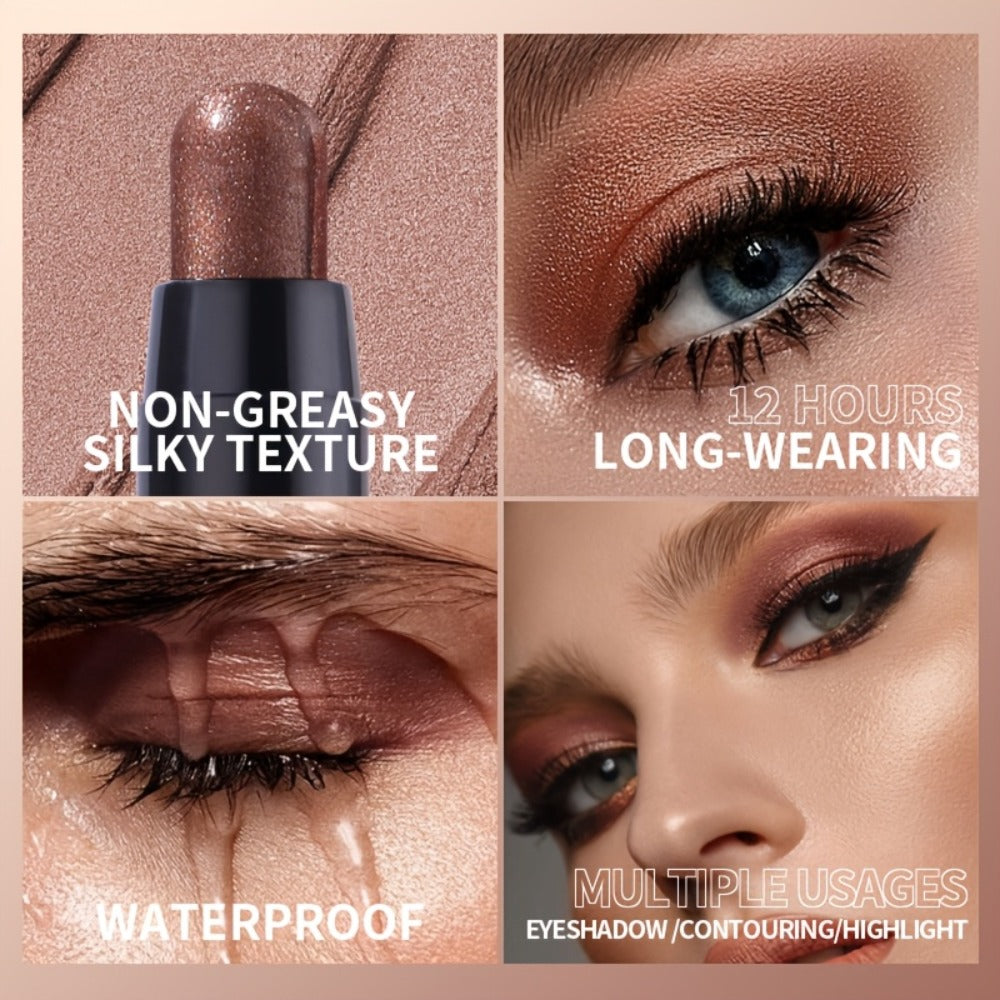 Waterproof Eyeshadow Pencil Set 6 Colors — Metallic & Matte Glitter Highlight Eyeliner Crayons, Long-Lasting Smudge-Proof Eye Makeup, No-Brush Multifunctional Sticks for Women, Neu - product image 2
