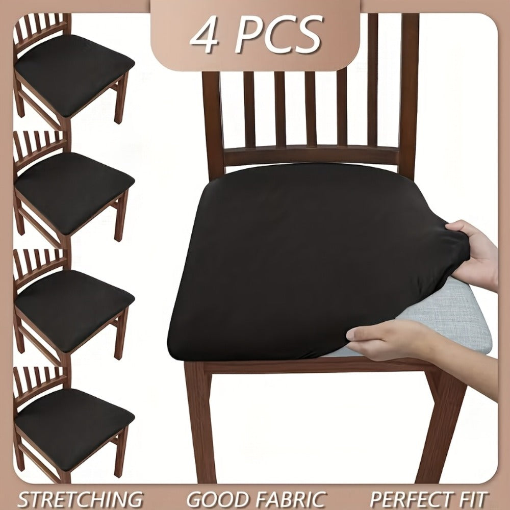 Dining Chair Covers Set of 4 Stretch Elastic Seat Slipcovers Soft Brushed Polyester Solid Color Chair Protector for Home Office Kitchen - product image 9