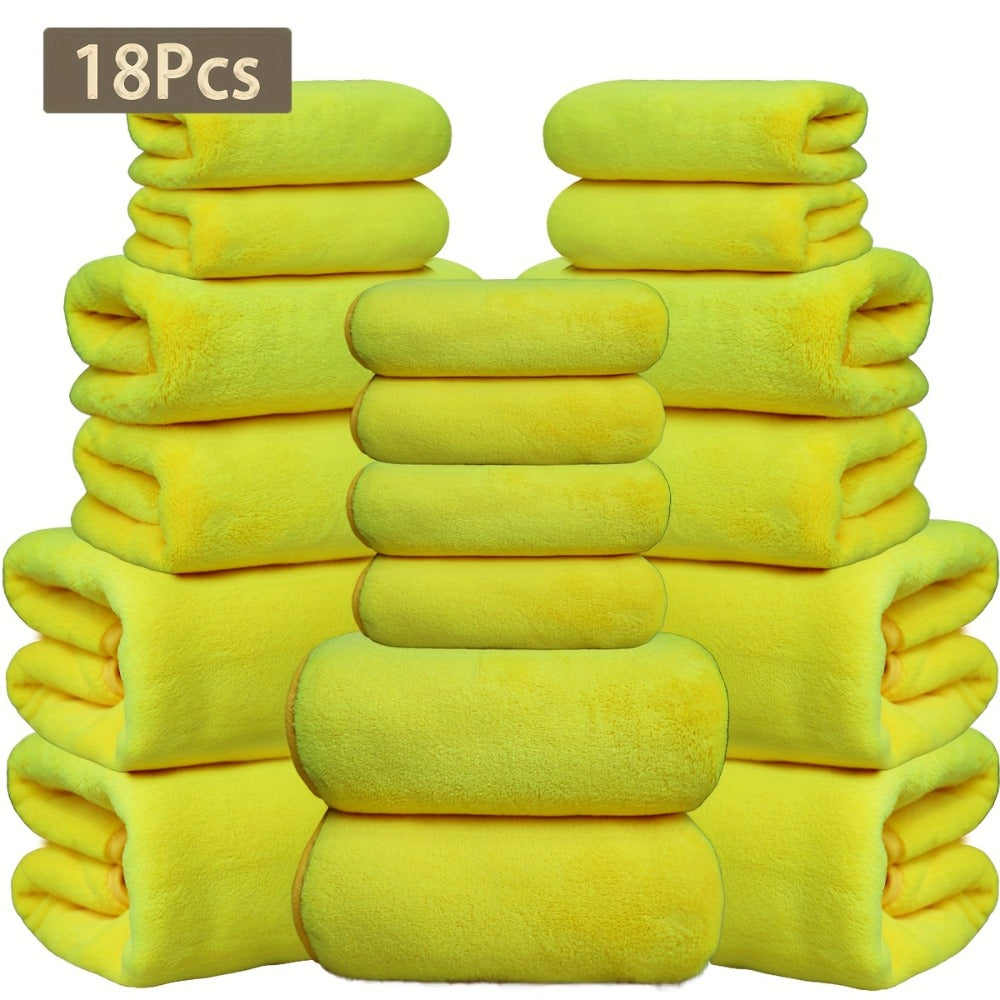 Coral Velvet Bath Towel Set 18pcs – 4 Bath Towels 4 Hand Towels 10 Washcloths Hotel Quality Soft Absorbent - product image 3