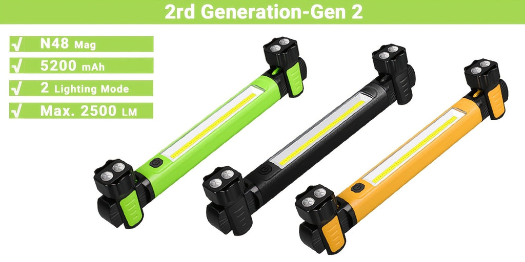 LED Work Light 2500LM Rechargeable Magnetic Underhood Inspection Light with 5200mAh Battery & Hooks – Cordless Portable Work Lamp for Mechanics, Car Garage, Workshop & Emergency Us - product image 14