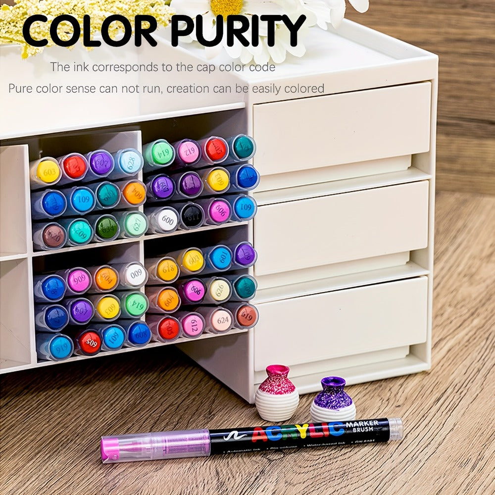 Acrylic Paint Pens Marker Set for Rock Painting Canvas Wood Glass Fabric Ceramic Fine Tip Liquid Acrylic Markers for Artists Adults Kids Available in 12 36 60 80 120 Colors for Everyday Use