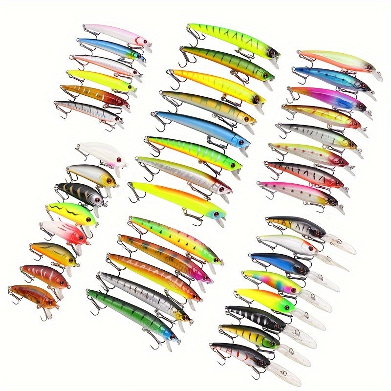 Plastic Crankbait Hard Baits for Freshwater & Saltwater Angling – Minnow Fishing Lures Set 43pcs - product image 3