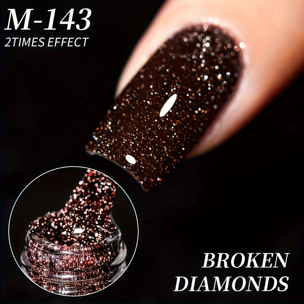 Glitter Gel Nail Polish Set 5 Colors Pastel Sparkling Diamond Shimmer – Soak-Off LED UV Semi-Permanent Gel Varnish Photo Frame Bottle Spring Summer Nail Art Kit for Women Home Salo - product image 9