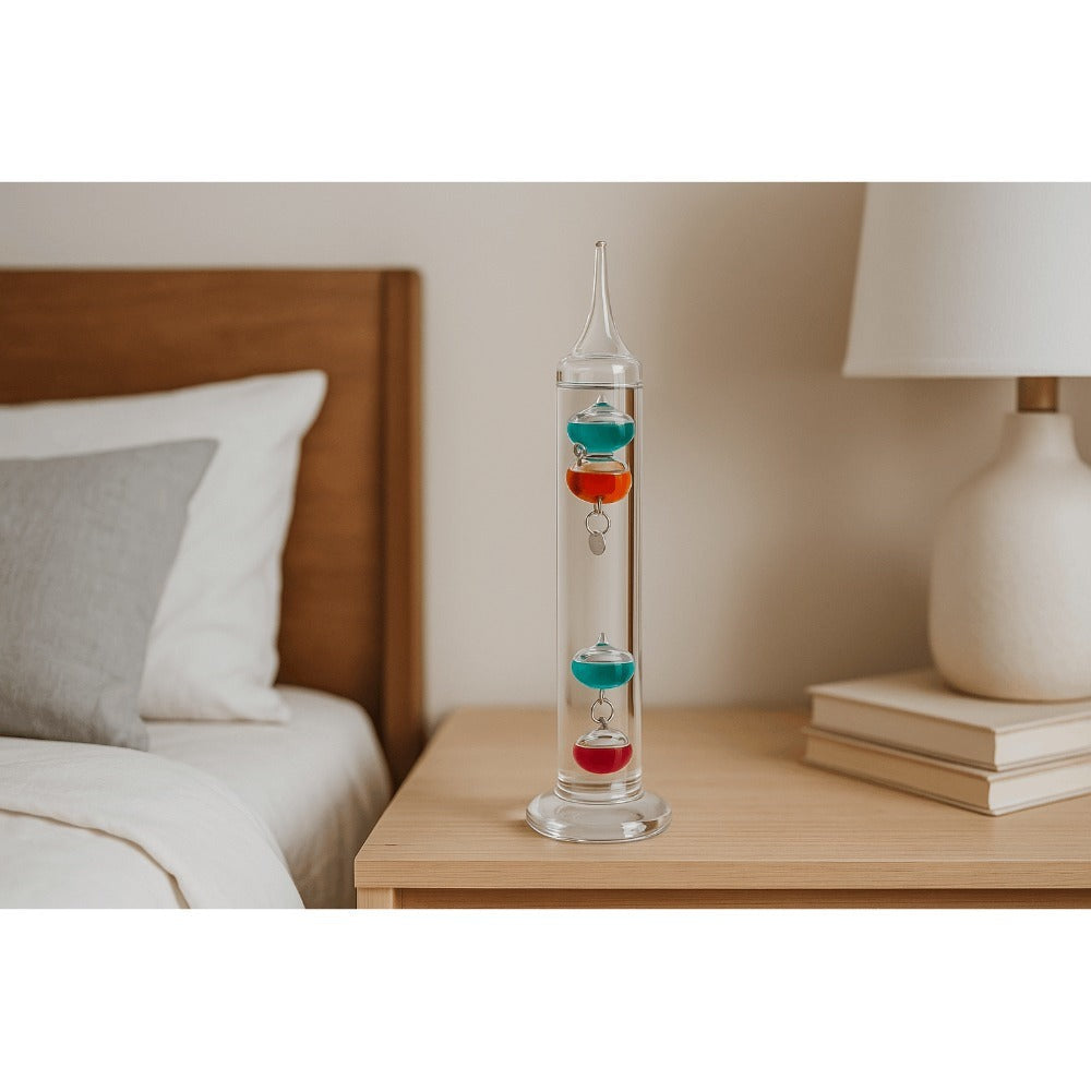 Galileo Thermometer Glass Multicolor Floating Spheres 9.5 Inch Decorative Temperature Display 16°C-28°C for Home Office Desk Science Decor Gift - product image 4
