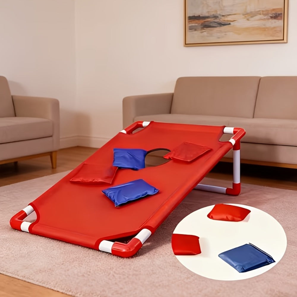 Portable Bean Bag Toss Game Set | 2 Collapsible Boards & 12 Bean Bags, Outdoor Party Backyard Camping Game for Kids & Adults | No Battery Required | Red & Blue - product image 7