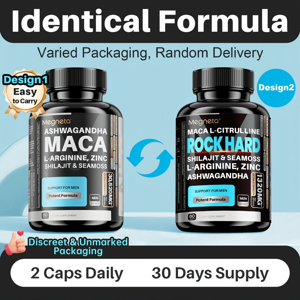 Men's Strength, Energy & Vitality Supplement with Shilajit, Ashwagandha, Maca, Sea Moss & L-Arginine – Day & Night Support Formula for Men, 60 Capsules 30-Day Supply - product image 4