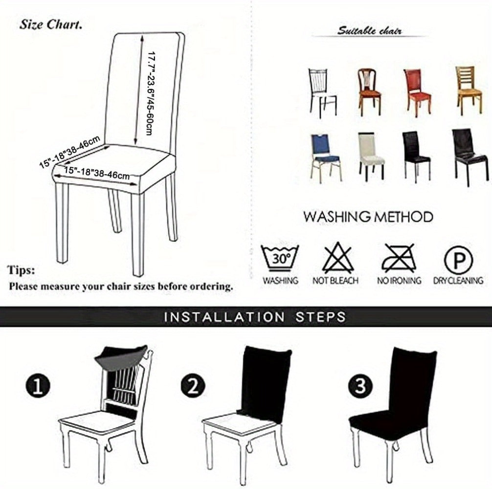 Dining Chair Covers Set of 4 6 Waterproof PU Leather Stretch Slipcover Oil Proof Universal Fit Chair Protector for Dining Room Kitchen Hotel Home Decor - 9 Colors - product image 18