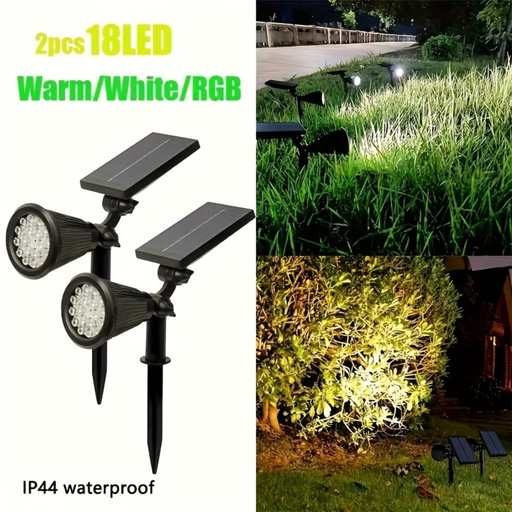 Solar Landscape Lights 2-in-1 Wall & Ground – Independent Adjustable Solar Panel Auto On/Off | 8 Color Modes Outdoor Solar Spotlight for Garden, Driveway, Sidewalk & Pool Area | IP - product image 13
