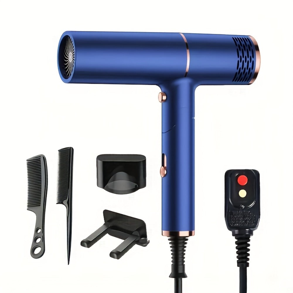 Foldable Hair Dryer with Concentrator Nozzle & Stand — Bristle Motor Hot & Cold Air, Quick Dry Professional Blow Dryer for Women & Men, Home Travel Dorm, White Blue Pink Champagne - product image 5