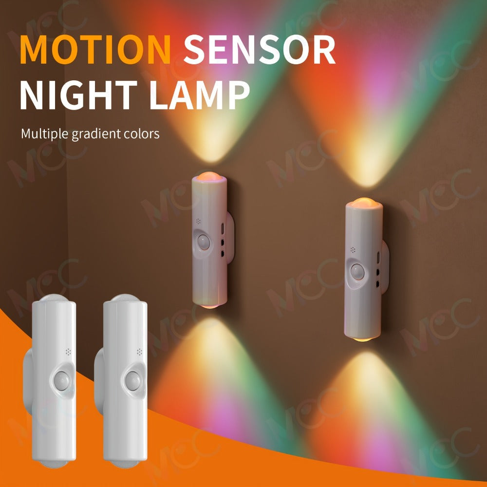 LED Magnetic Night Light Dual Voice & Motion Sensor – 9 Colors Dimmable, 665mAh Battery, Drill-Free Magnetic Install for Hallway, Bedside & Storage Room Ambient Lighting - product image 3