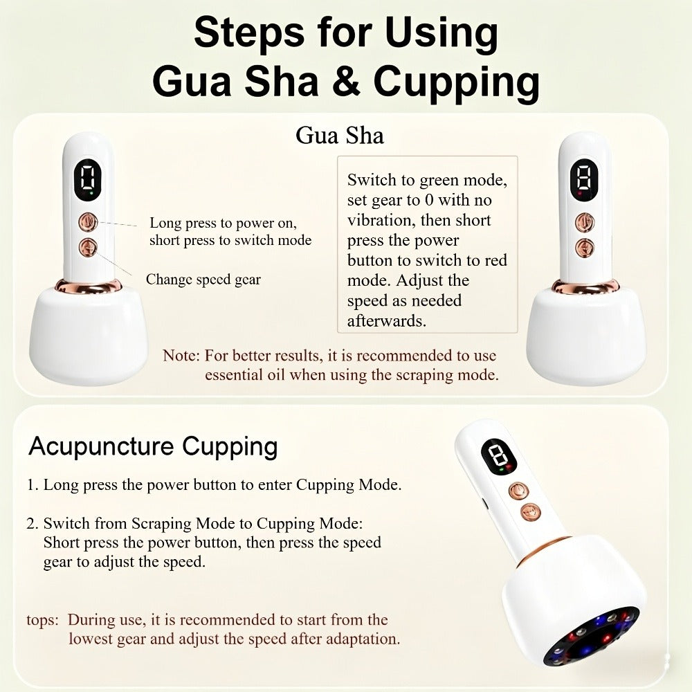 Vacuum Cupping Massager USB Rechargeable Scraping Massage Device Intelligent Suction Cup with 1200mAh Battery for Neck Shoulder Back Pain Relief Home Use - product image 13
