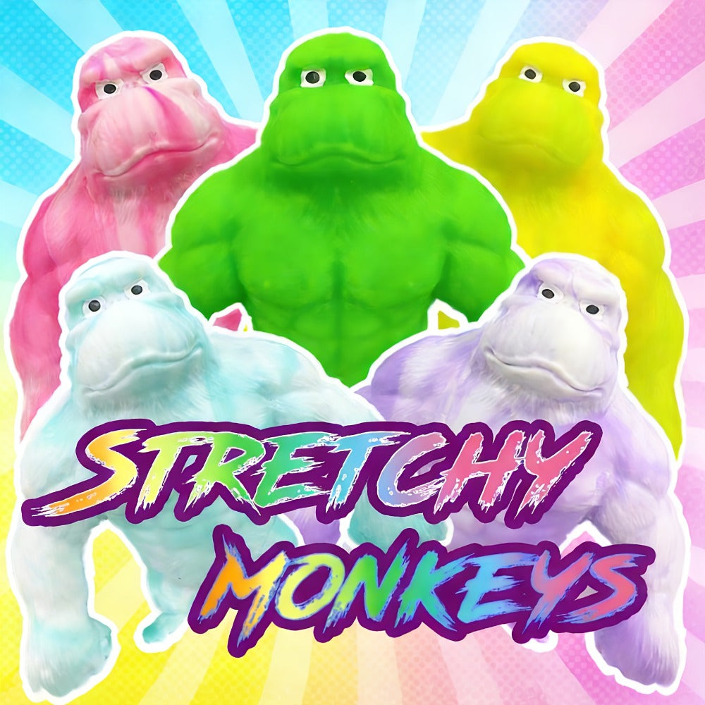 Stretchy Gorilla Fidget Toy Squishy Squeeze Monkey | PVA Sponge Sensory Stress Relief Toy for Kids & Adults, 5 Colors, Easter Basket Stuffer, Christmas - product image