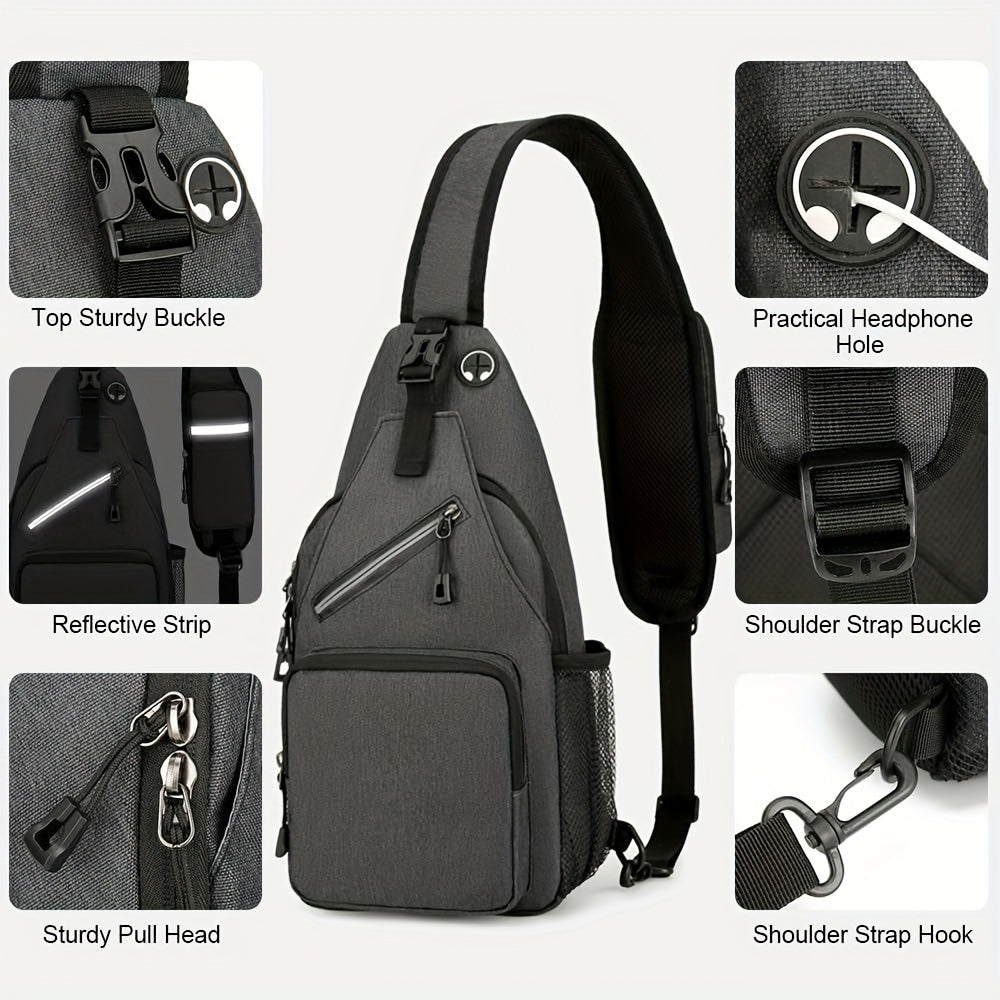 Crossbody Bag for Women & Men, Large Capacity Single Shoulder Bag with Zipper, Featherlight Multi-Pocket Design, Casual Sling Bag for Travel, Hiking, Work - product image 3