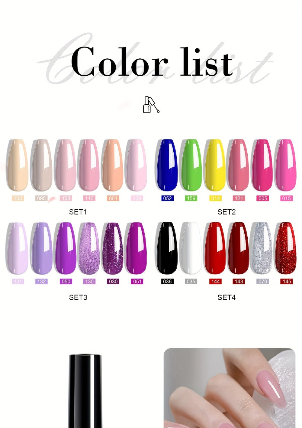 Soak-Off Gel Nail Polish Set 6pcs Hypoallergenic - Fall & Winter Glitter and Solid Colors UV LED Long-Lasting Toxin-Free DIY Nail Art Kit for Women, Home Manicure, Christmas Gift f - product image 12