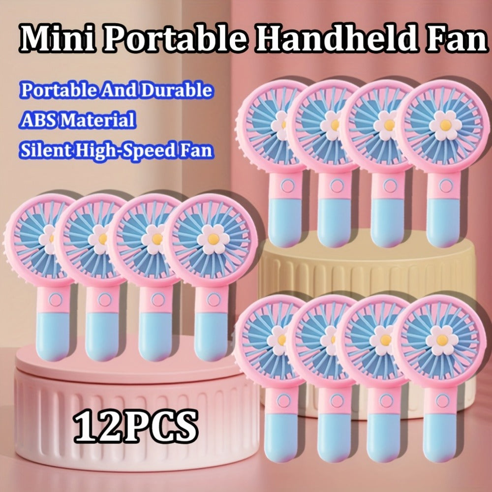 Mini Handheld Fan Bulk 12-Pack USB-C Rechargeable Ultra Lightweight Portable Fan for Travel Camping Indoor Outdoor Birthday Summer Holiday Party Gift - product image