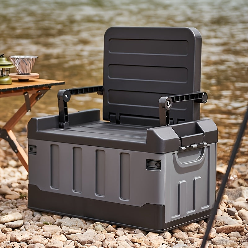 Foldable Outdoor Fishing Seat, Lightweight Ergonomic Design for Hiking, Travel, Car Trips & Outdoor Adventures, Optional Waterproof Bag Included – Portable Camping Stool with Backrest & Storage Compartments