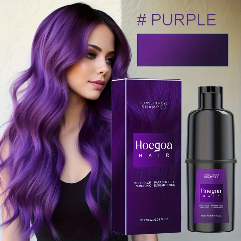 3-in-1 Hair Dye Shampoo Conditioner Color Foam No-Damage Herbal Formula Moisturizing High Shine Easy Apply for All Hair Types Purple Black Red Brown - product image